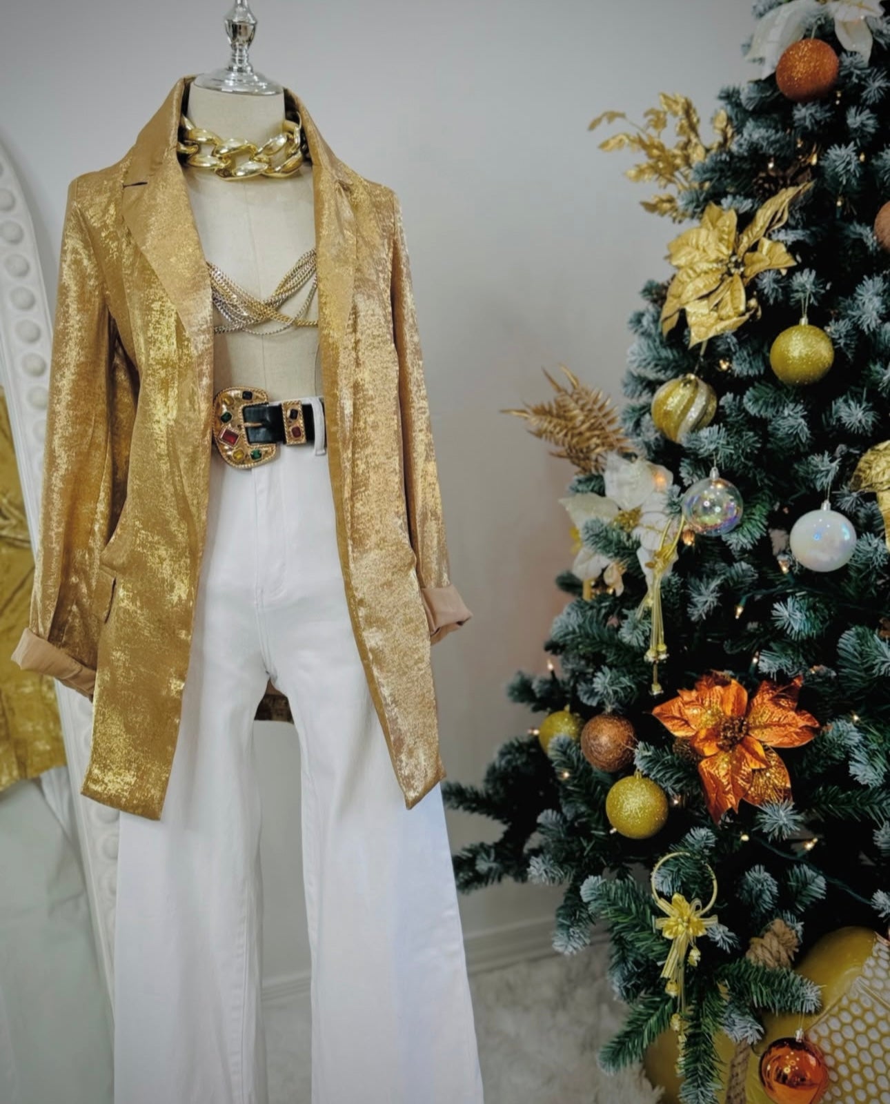 Gold Blazer oversized