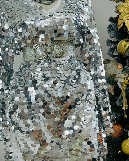 Big Sequins Silver Dress
