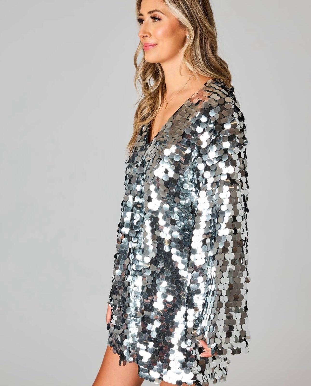 Big Sequins Silver Dress