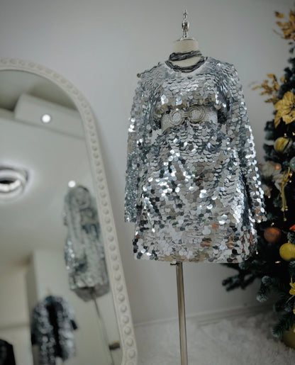 Big Sequins Silver Dress