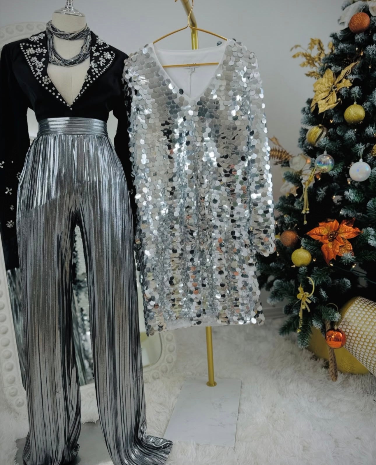 Big Sequins Silver Dress