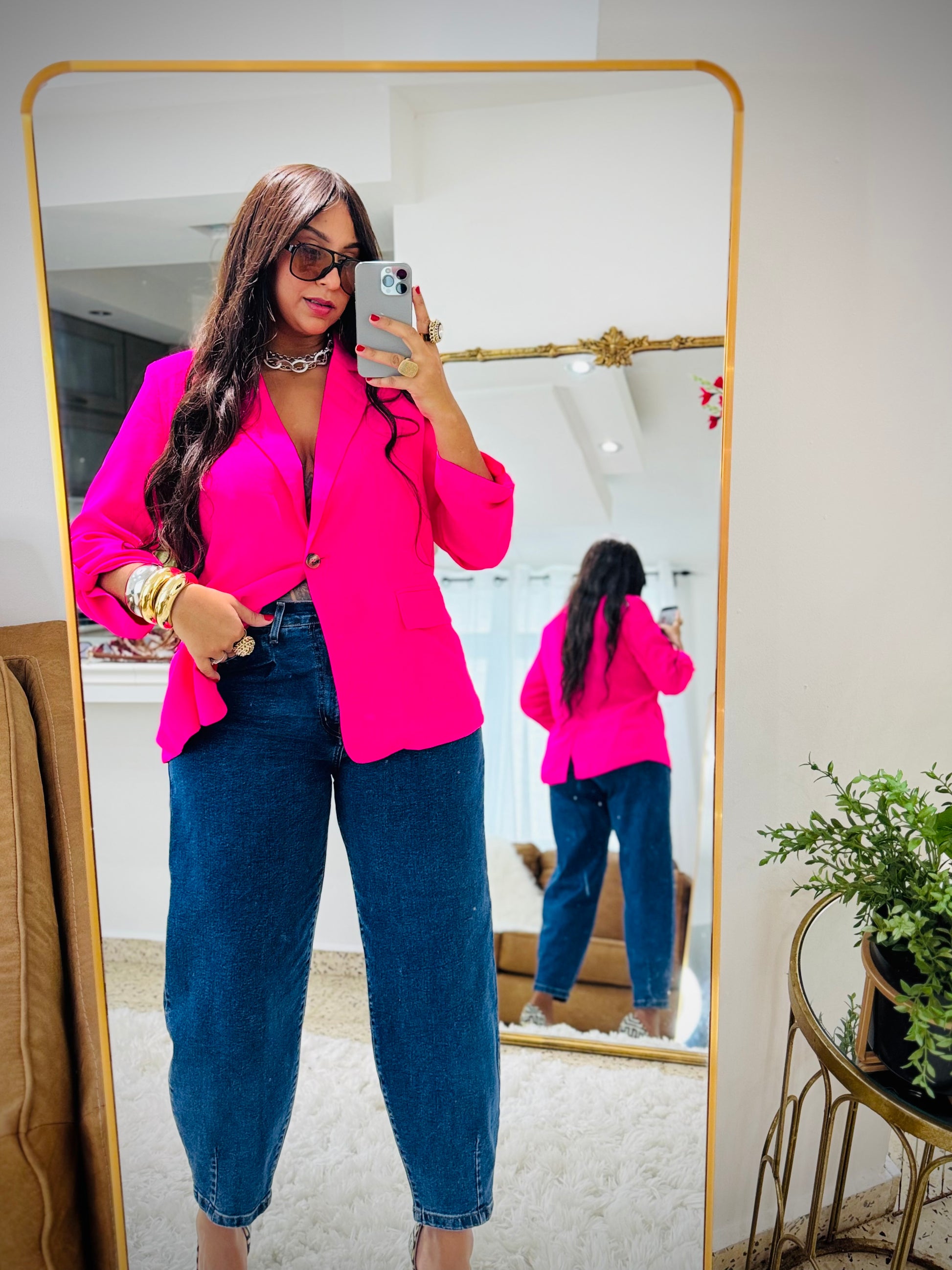 Pink Long  Blazer