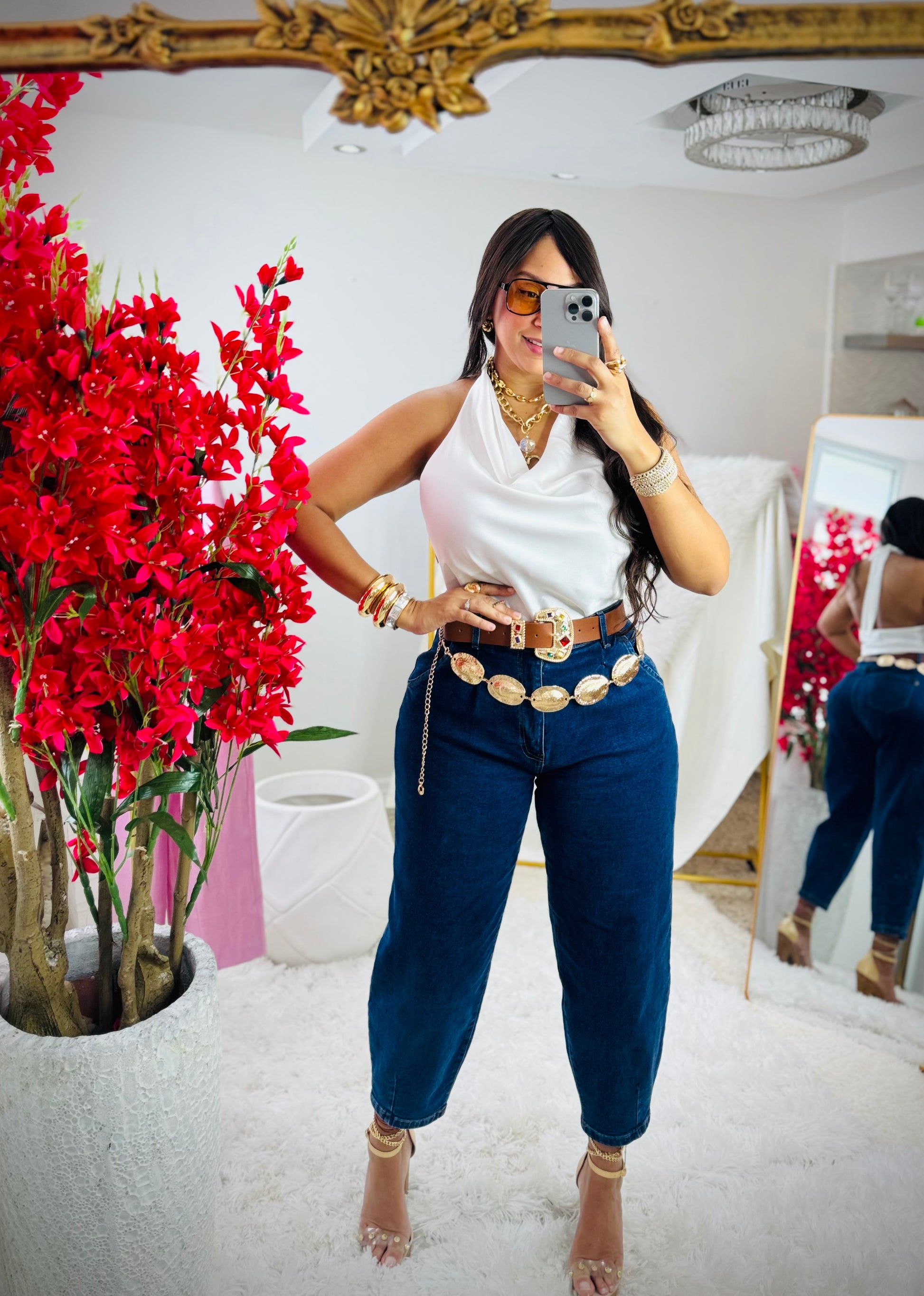 Cowl Neck Satin Top